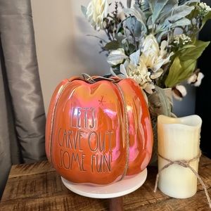 Rae Dunn “Let’s Carve Out Some Fun” Flower Pot Candy Pot Accent Decor